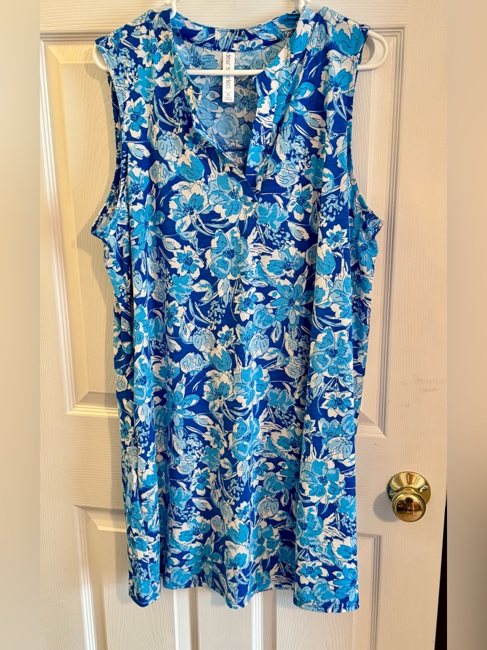Dear Scarlett Blue Floral Sleeveless Dress